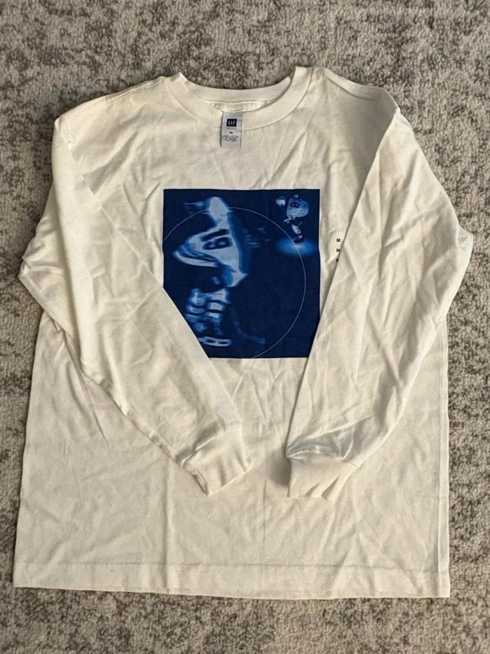 Youth Medium Gap Hockey White Long Sleeve Tee Shirt Brand New With Tags